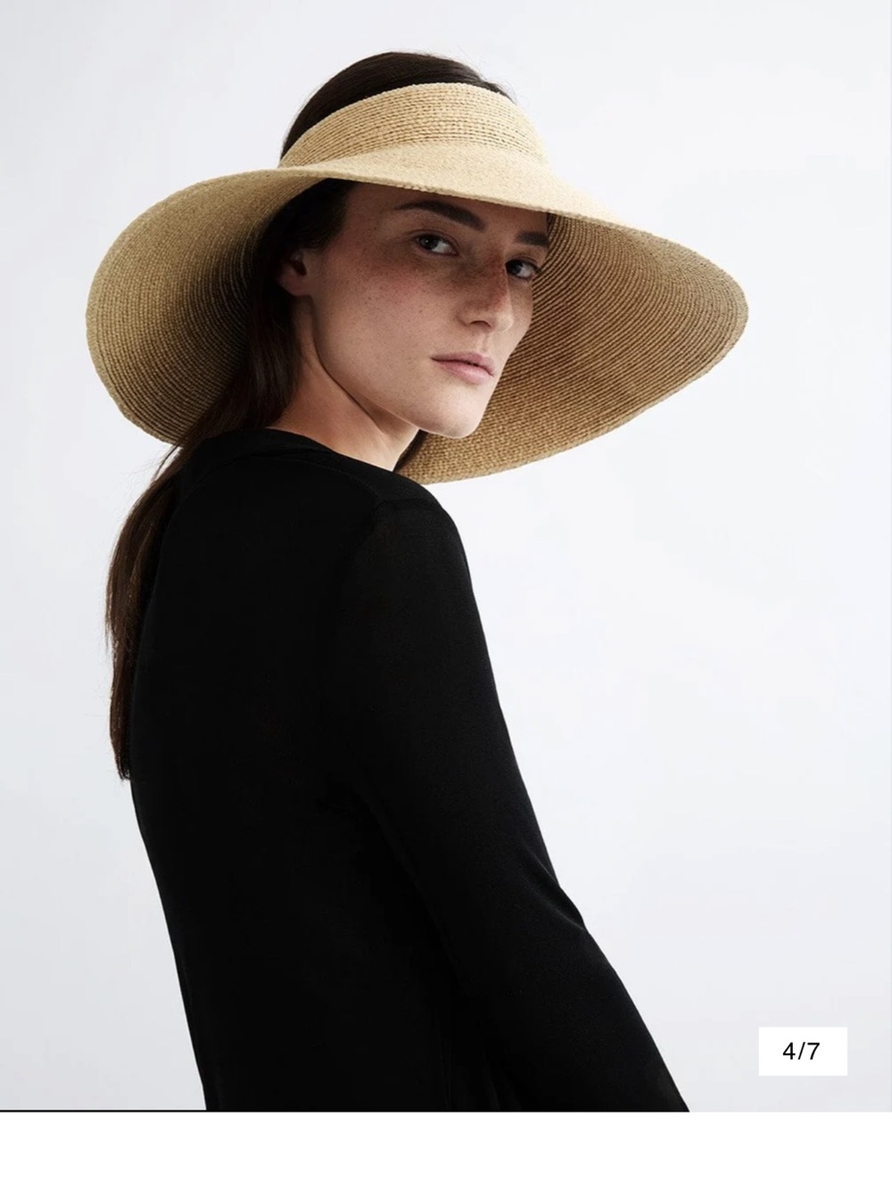 Janessa Leone Wide Brim Straw Sun Hat in Natural Tan